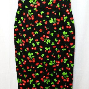 Pinup Couture Cherry Print Pencil Skirt